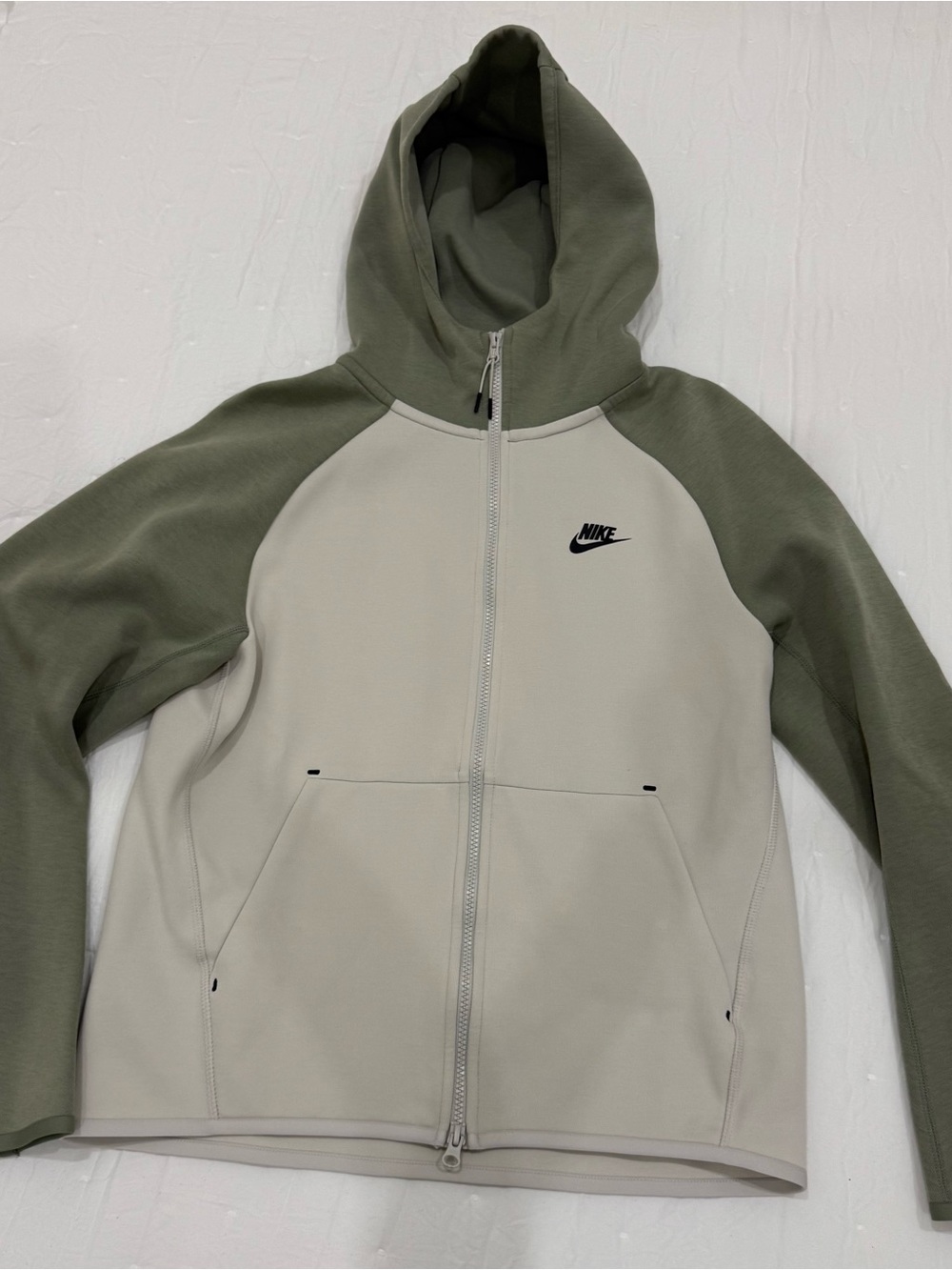 Nike Olive Green & Cream Zip Hoodie